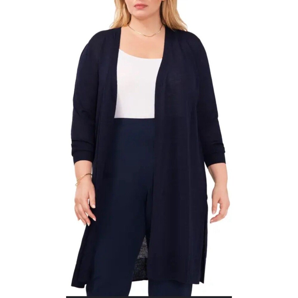 Topshop Women’s Black Long Cardigan Open Front Size 4X Duster Sweater